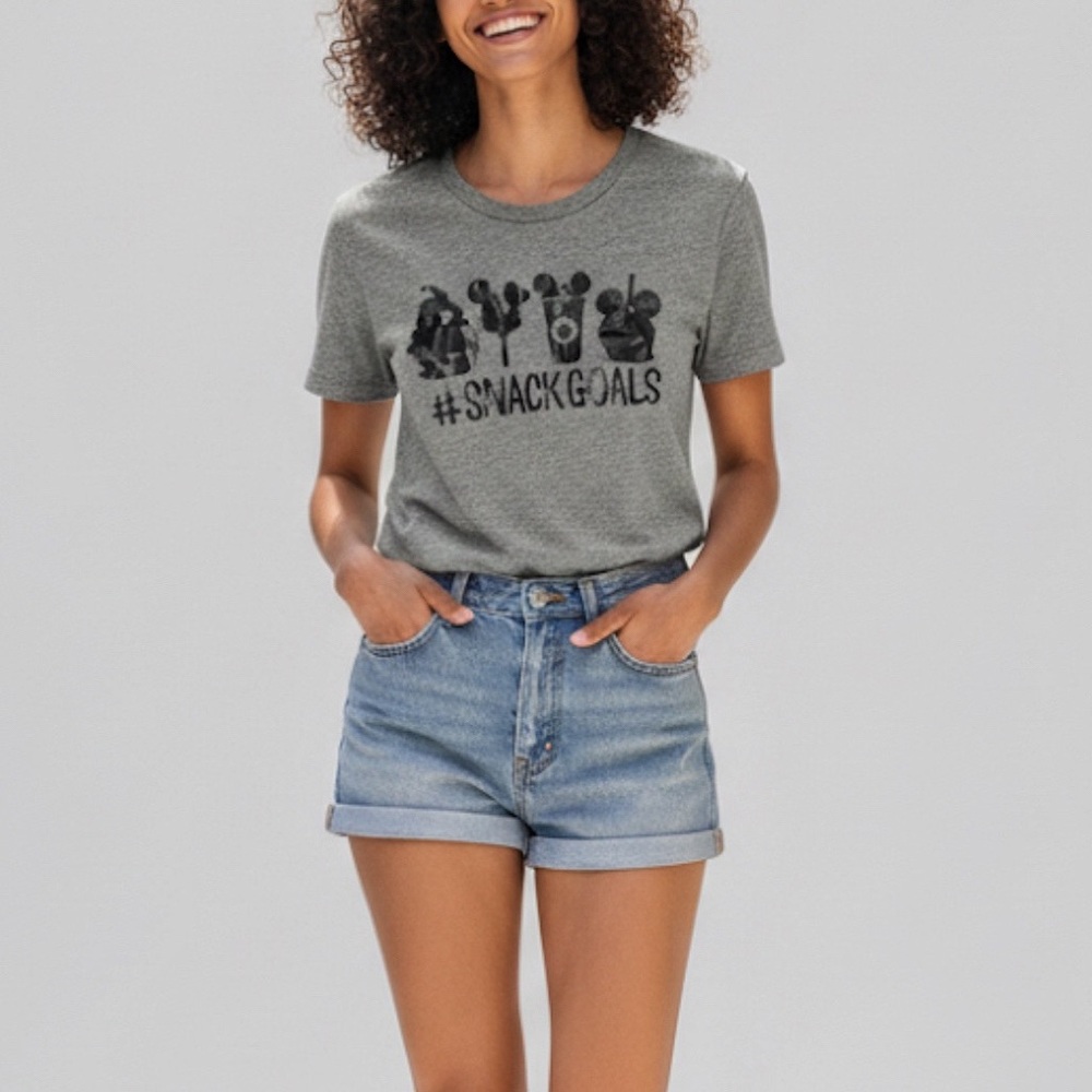 Disney Snack Goals Graphic Tee Small Gray Dole Whip Mickey World Disneyland